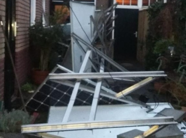 Schade zonnepanelen in tuin